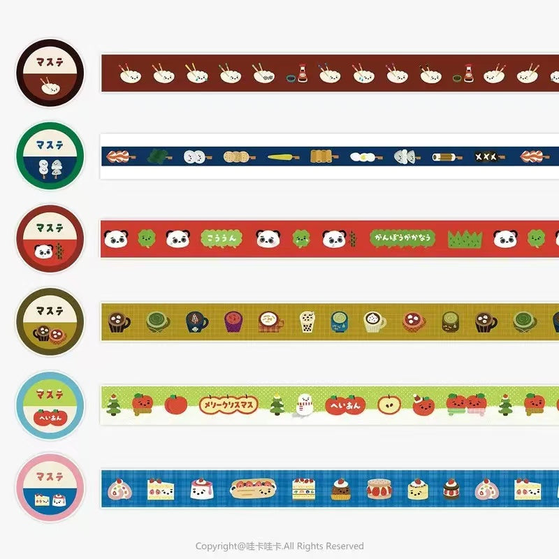 5M Japanese Retro Cartoon Food Sticker Roll