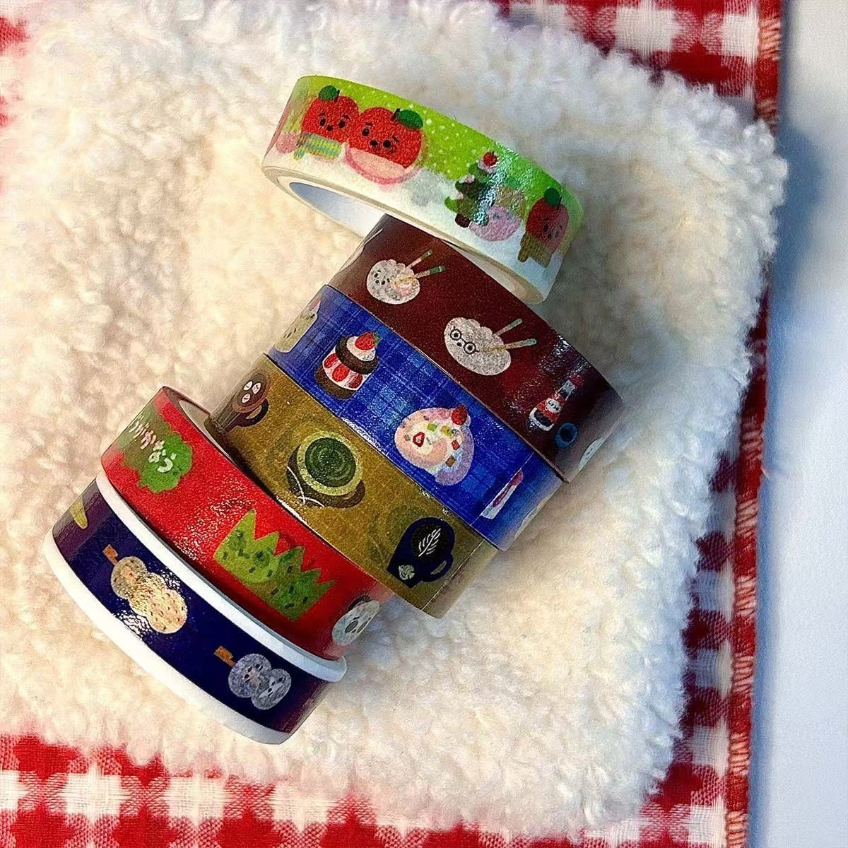 5M Japanese Retro Cartoon Food Sticker Roll