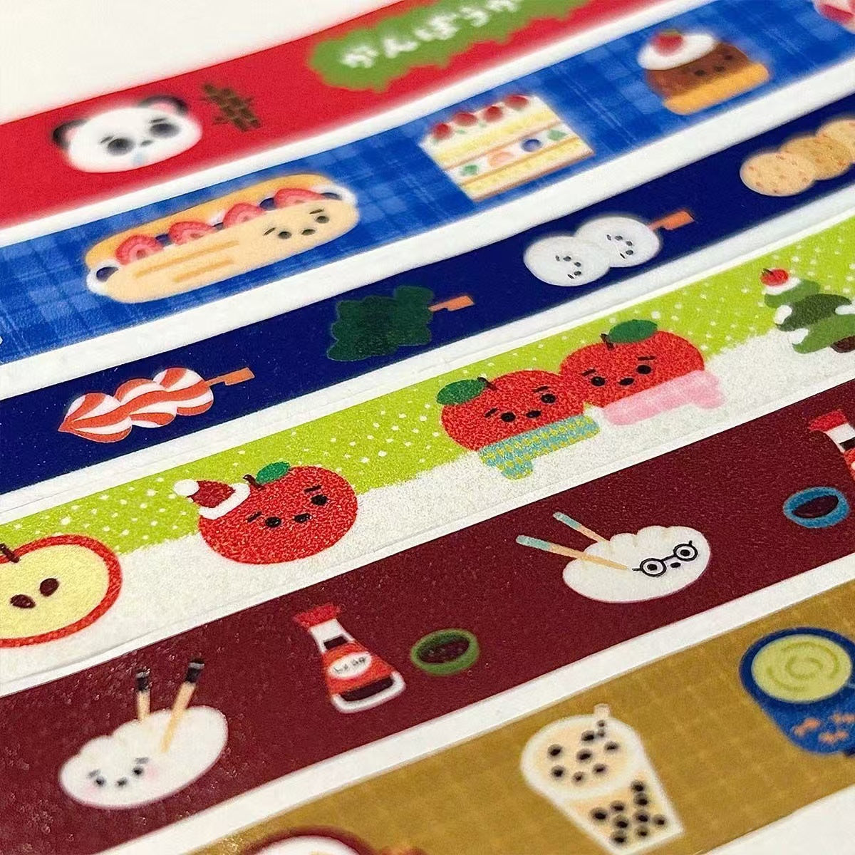 5M Japanese Retro Cartoon Food Sticker Roll