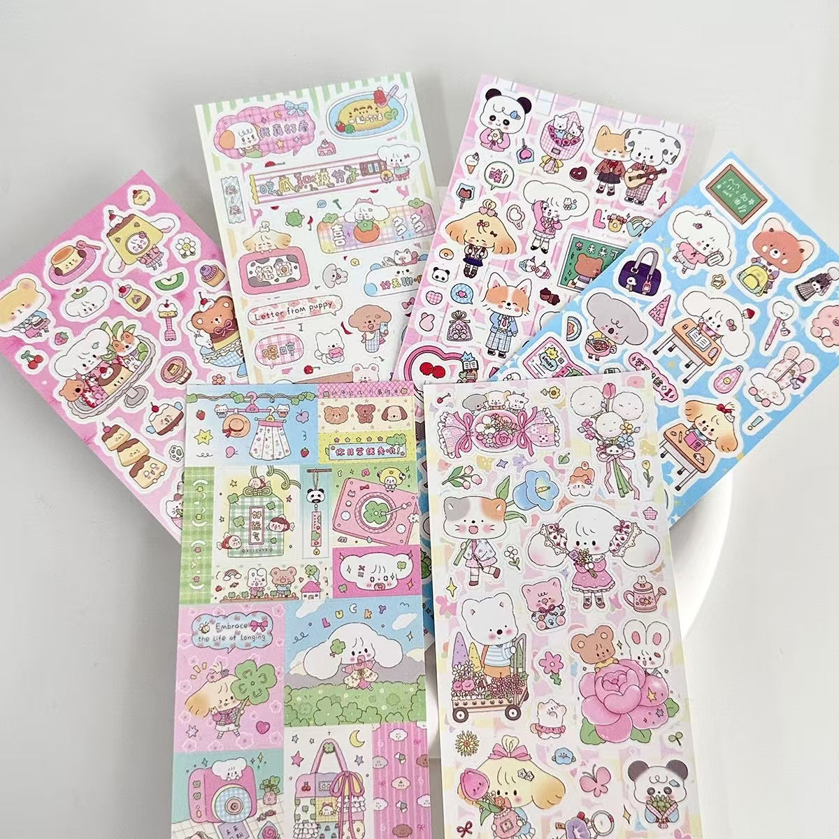 5 Sheets Cute Cartoon Small Animals Stickers