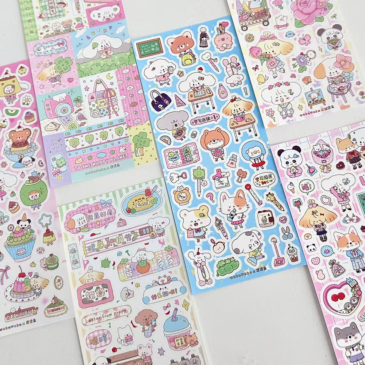 5 Sheets Cute Cartoon Small Animals Stickers