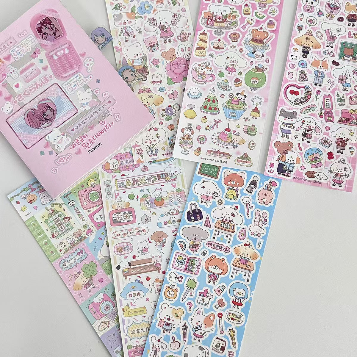 5 Sheets Cute Cartoon Small Animals Stickers