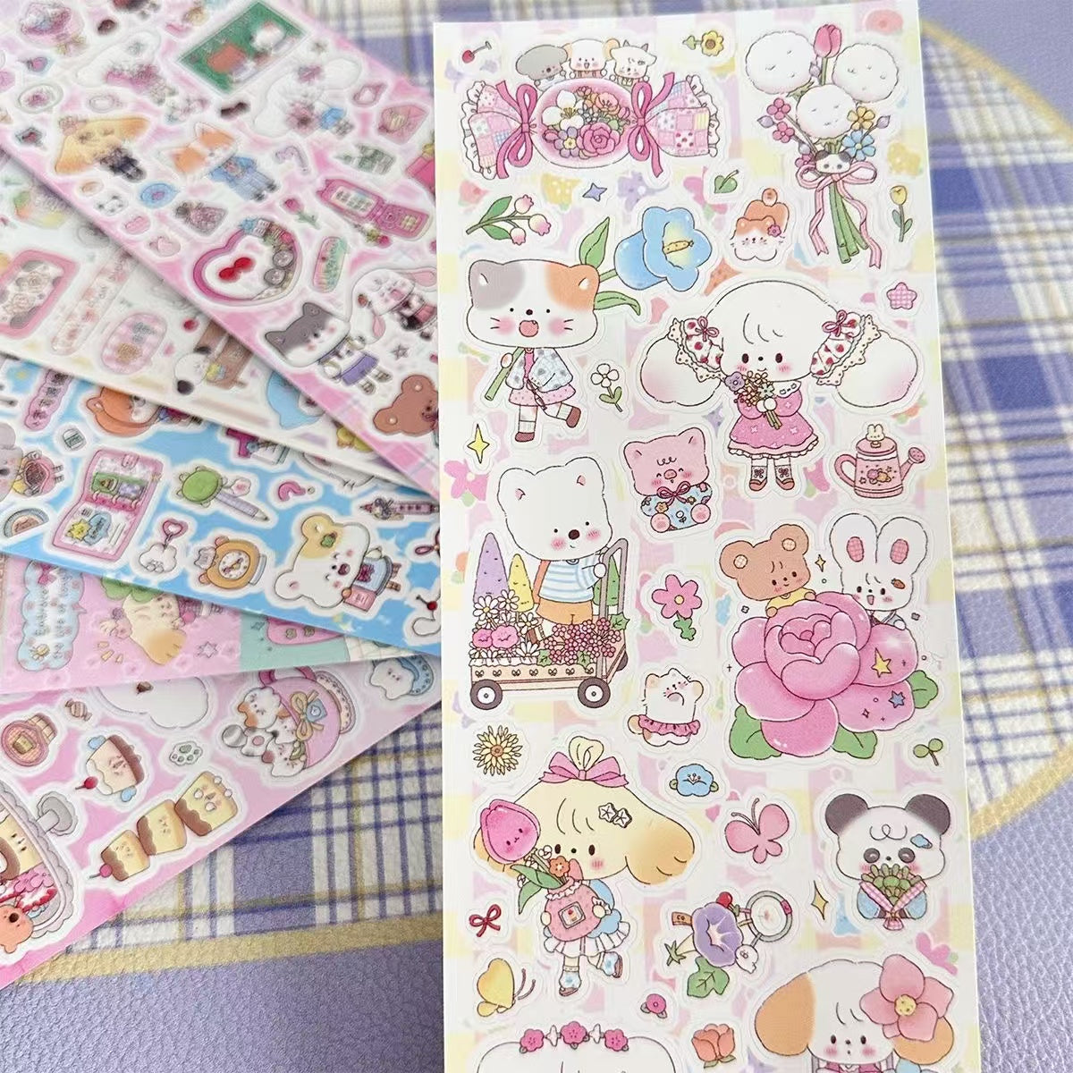 5 Sheets Cute Cartoon Small Animals Stickers