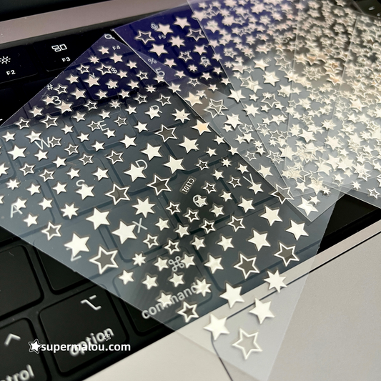 6 Sheets Mini Silver Deco Star Stickers
