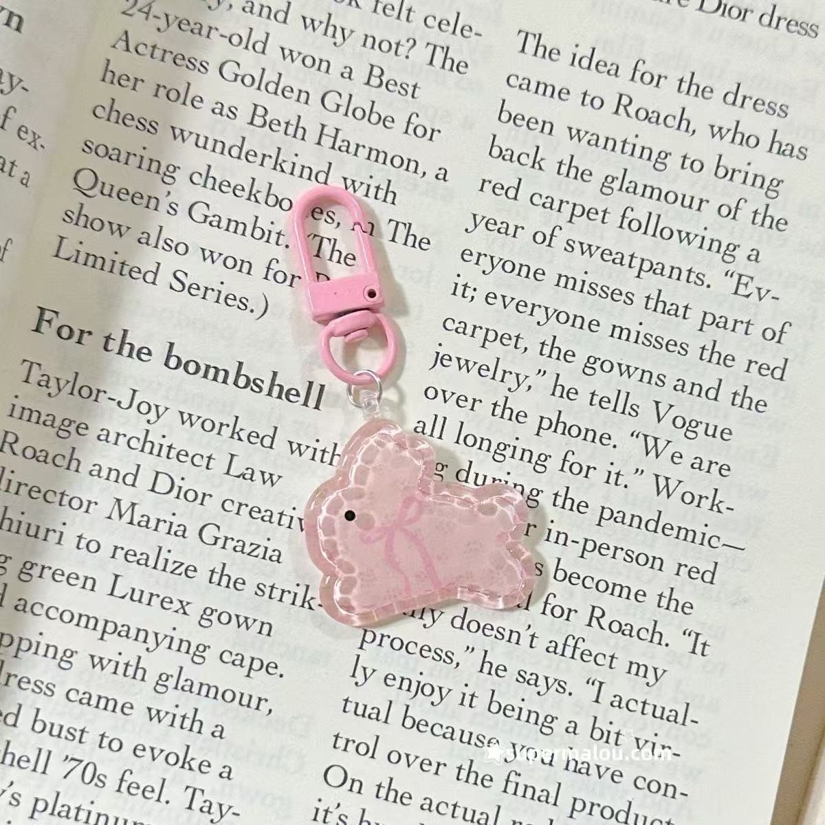 5 Styles Of Transparent Rabbit Keychains