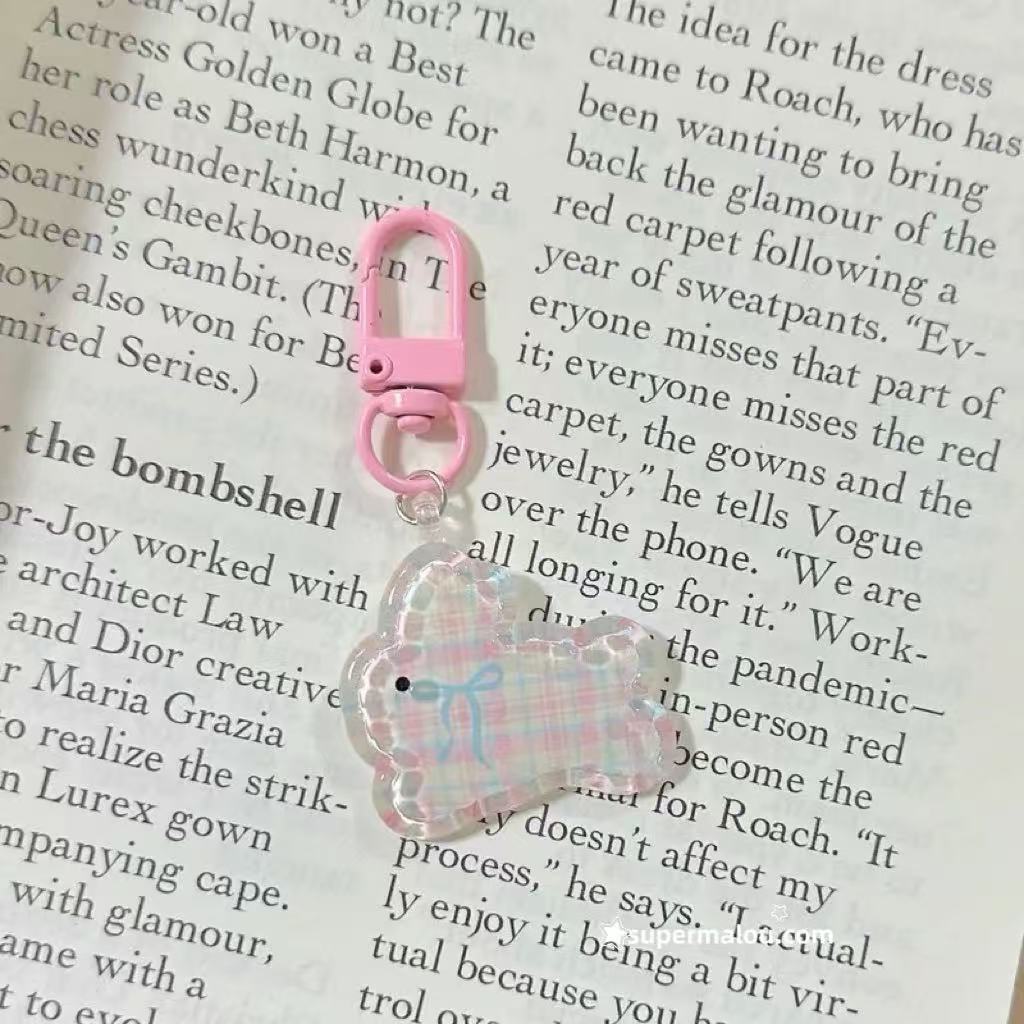 5 Styles Of Transparent Rabbit Keychains