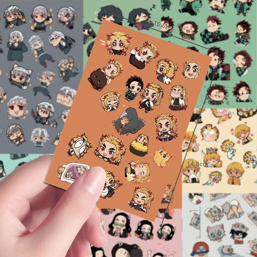 8 Sheets Chibi Demon Slayer Stickers