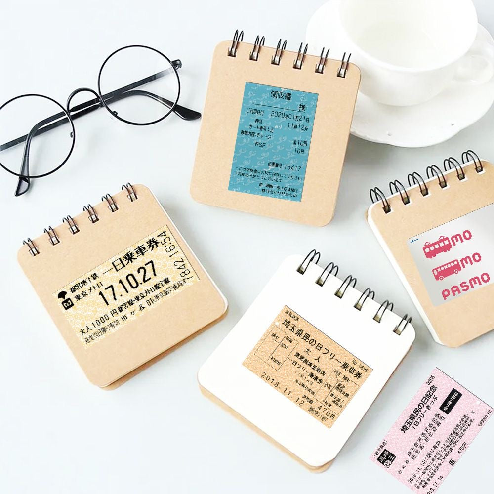 60Pcs Japanese Travel Ticket Stub Stickers