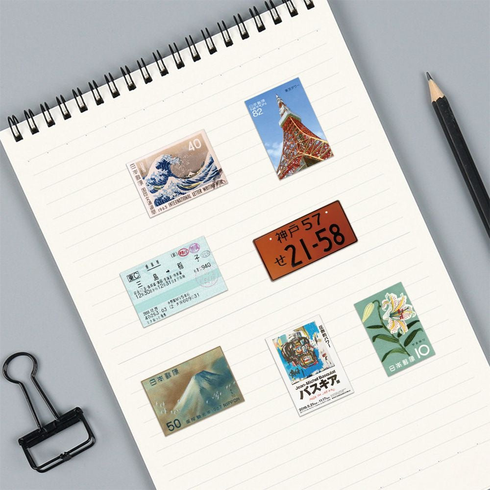 60Pcs Japanese Travel Ticket Stub Stickers