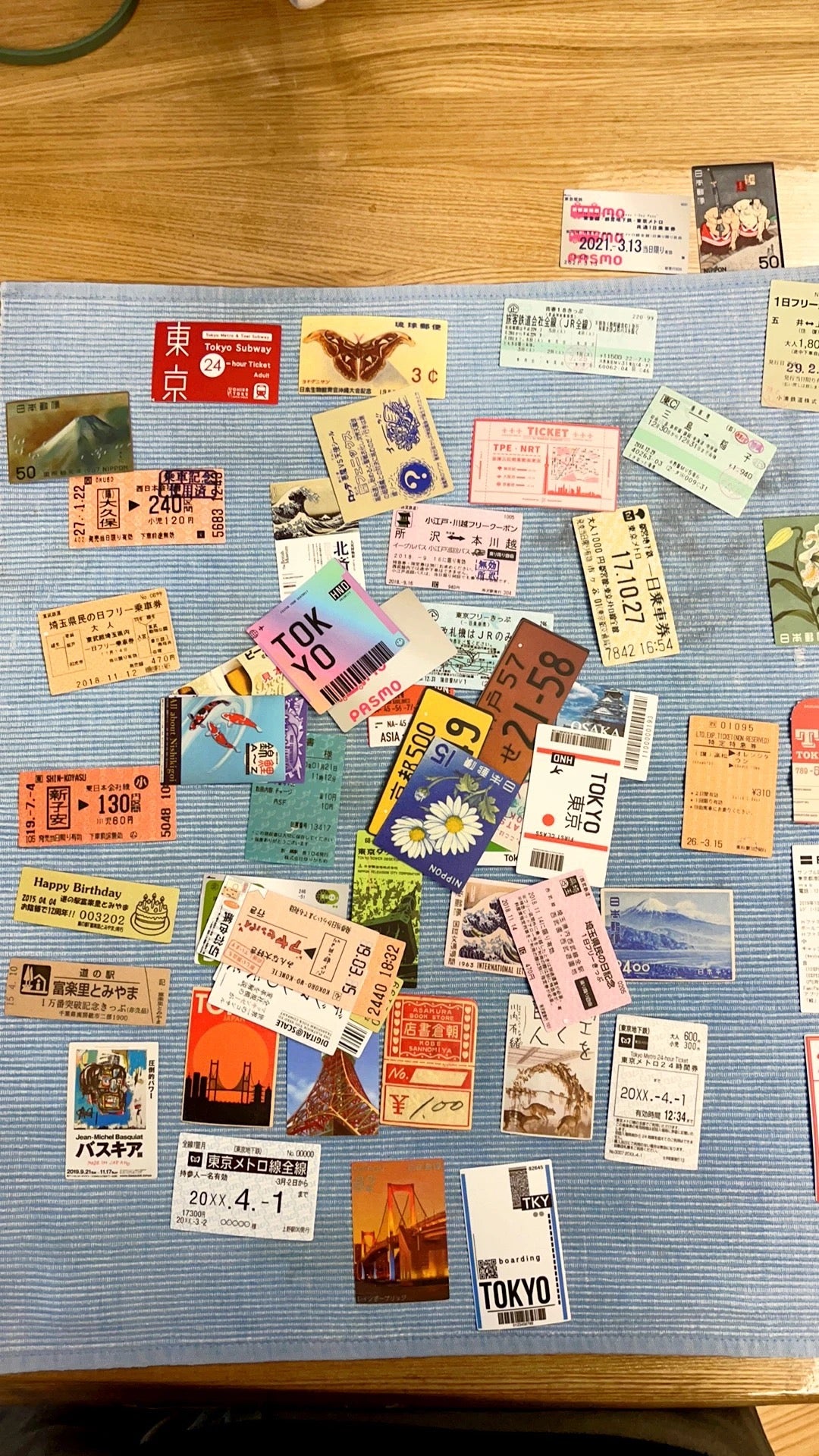 60Pcs Japanese Travel Ticket Stub Stickers