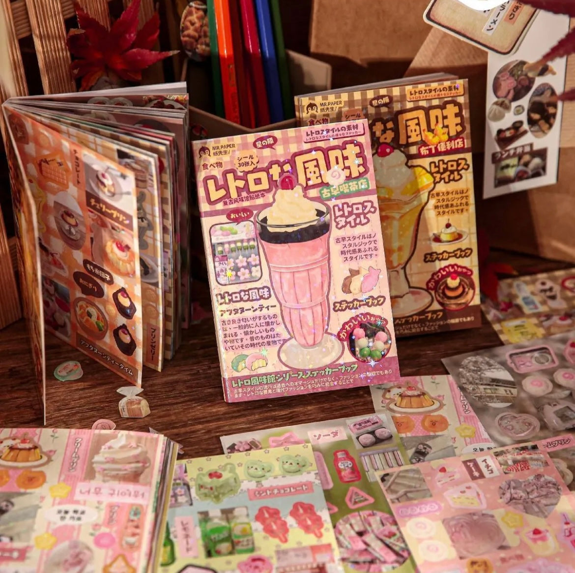 60Pages  Retro Flavor Restaurant Sticker Book