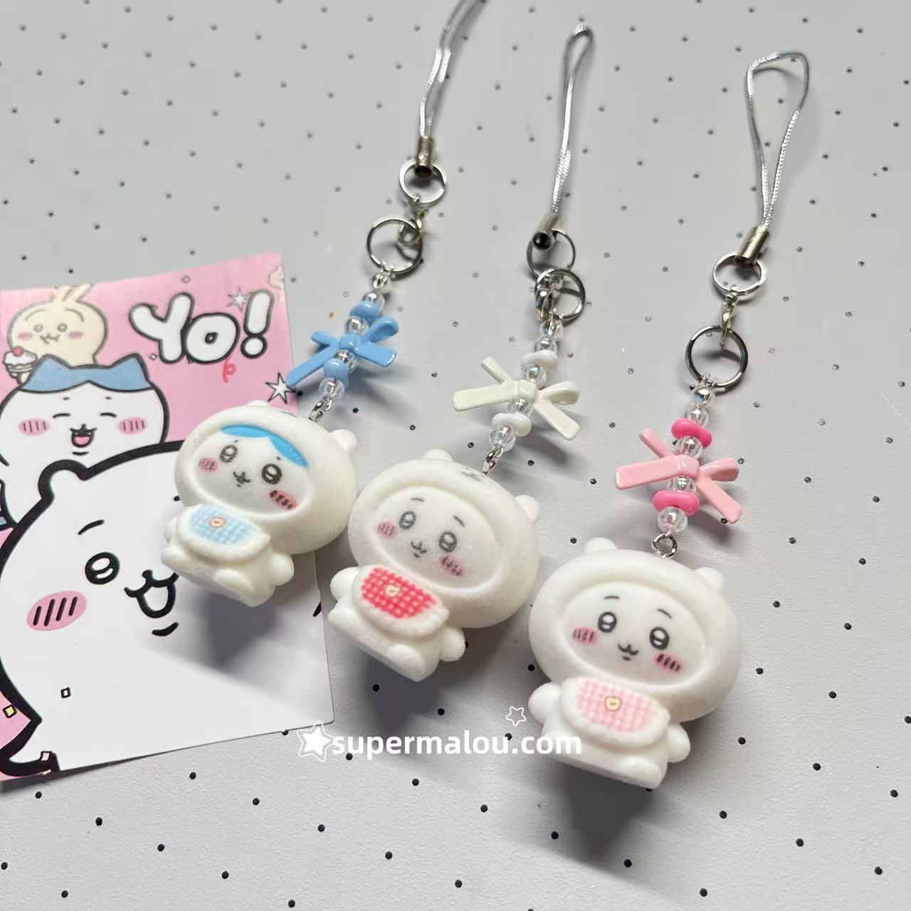 Flocking Cute Chiikawa Phone Chain