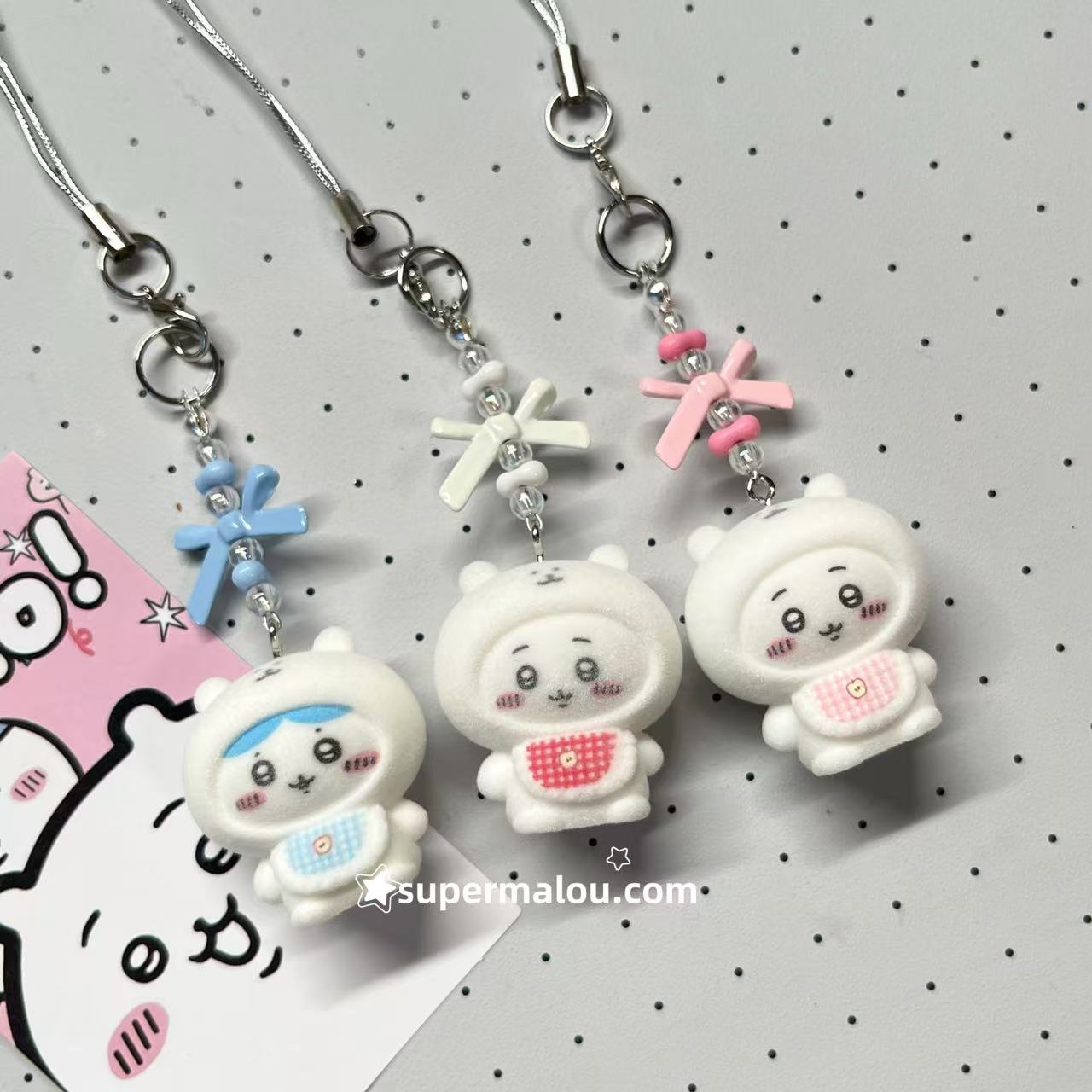 Flocking Cute Chiikawa Phone Chain