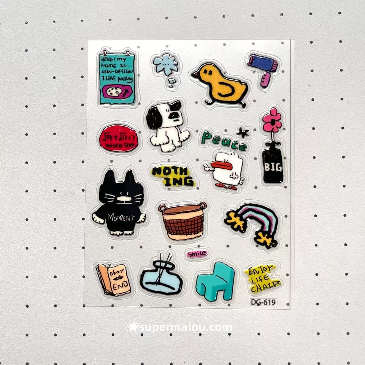 Mini Transparent Minimalist Jelly Sticker Set Of 2