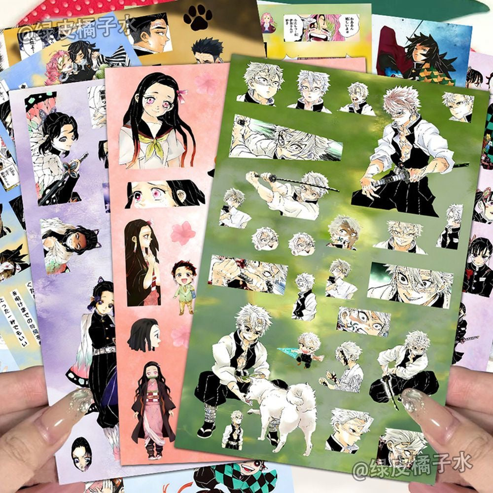 8 Sheets Demon Slayer Stickers C