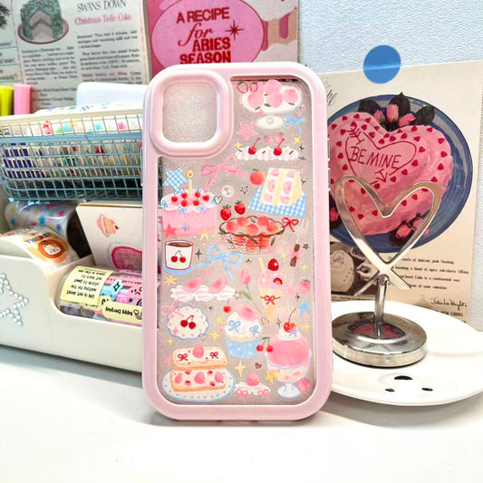 Pink Dessert Peach Handmade Sticker Phone Case Samsung Case