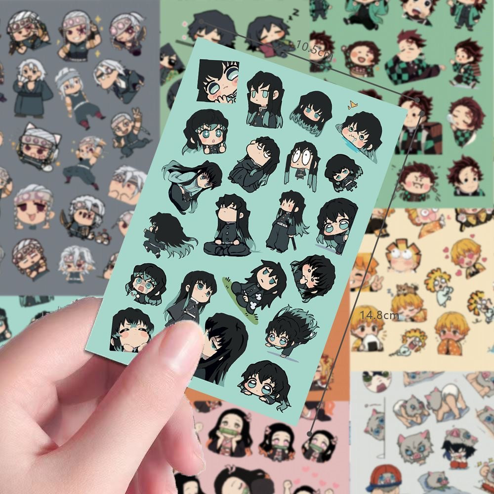 8 Sheets Chibi Demon Slayer Stickers