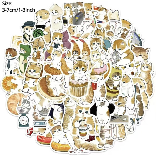 64Pcs Mofusand Waterproof Stickers