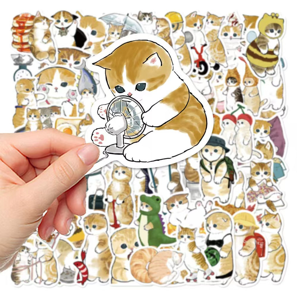 64Pcs Mofusand Waterproof Stickers
