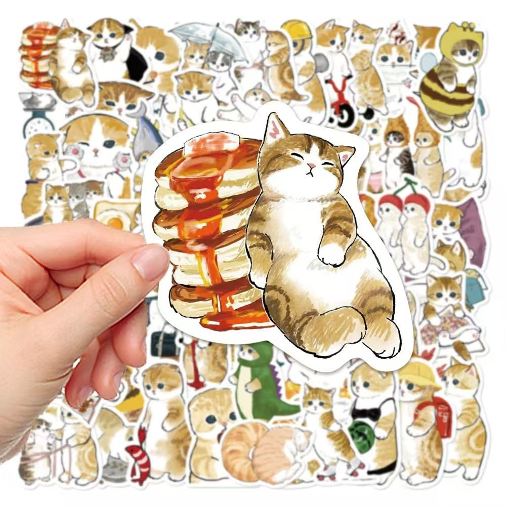 64Pcs Mofusand Waterproof Stickers