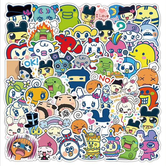 68Pcs Tamagotchi Cartoon Creative Stickers