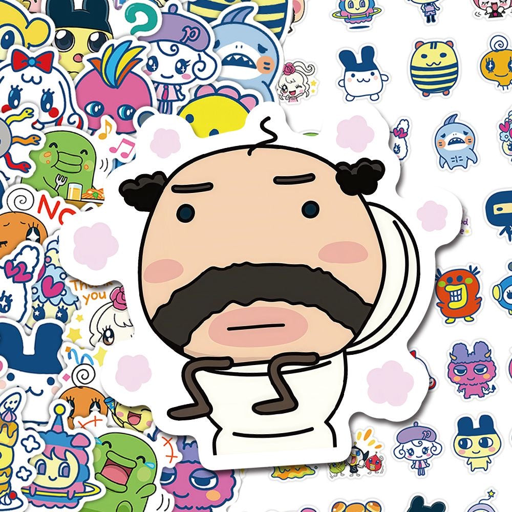68Pcs Tamagotchi Cartoon Creative Stickers