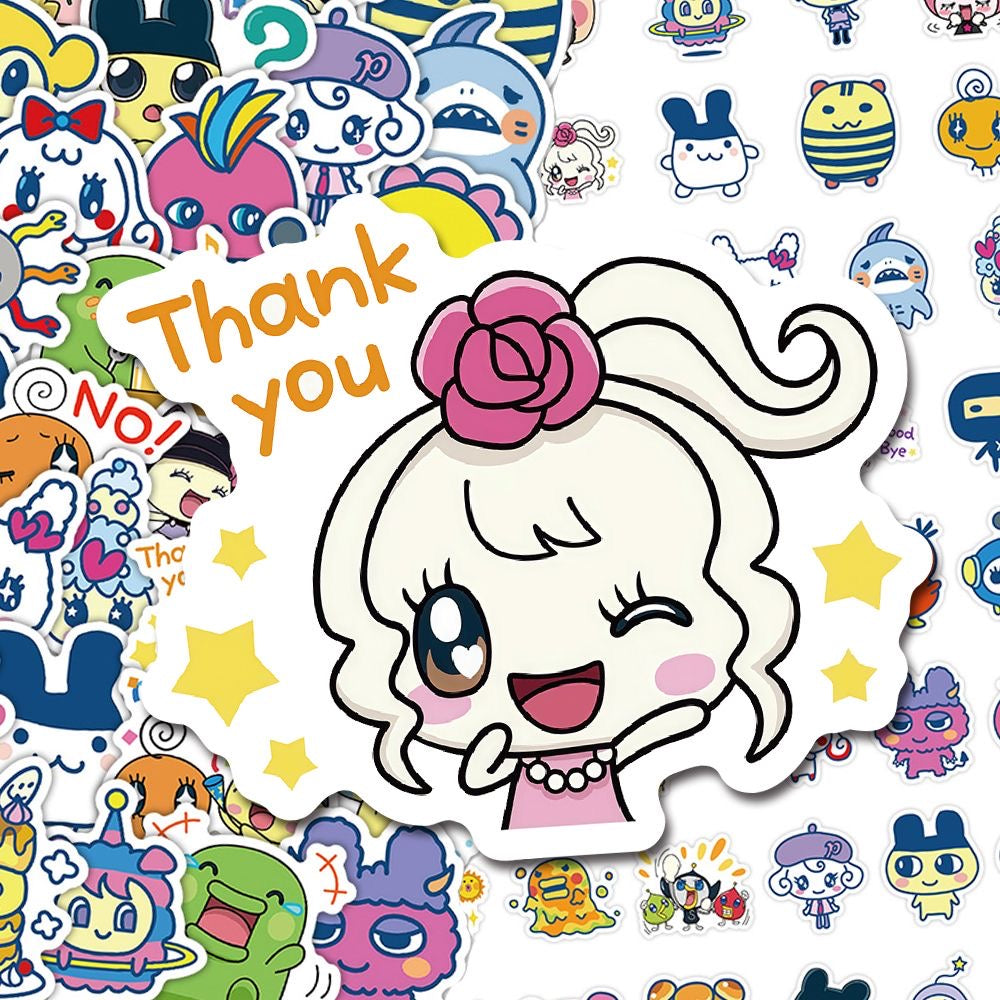 68Pcs Tamagotchi Cartoon Creative Stickers