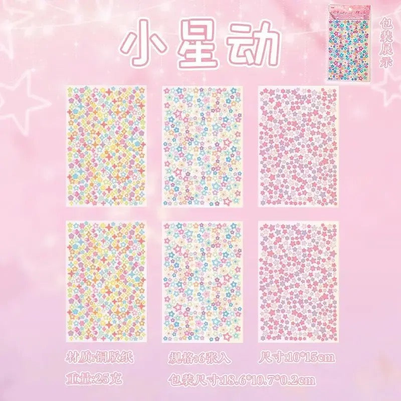 6 Sheets Star Deco Stickers