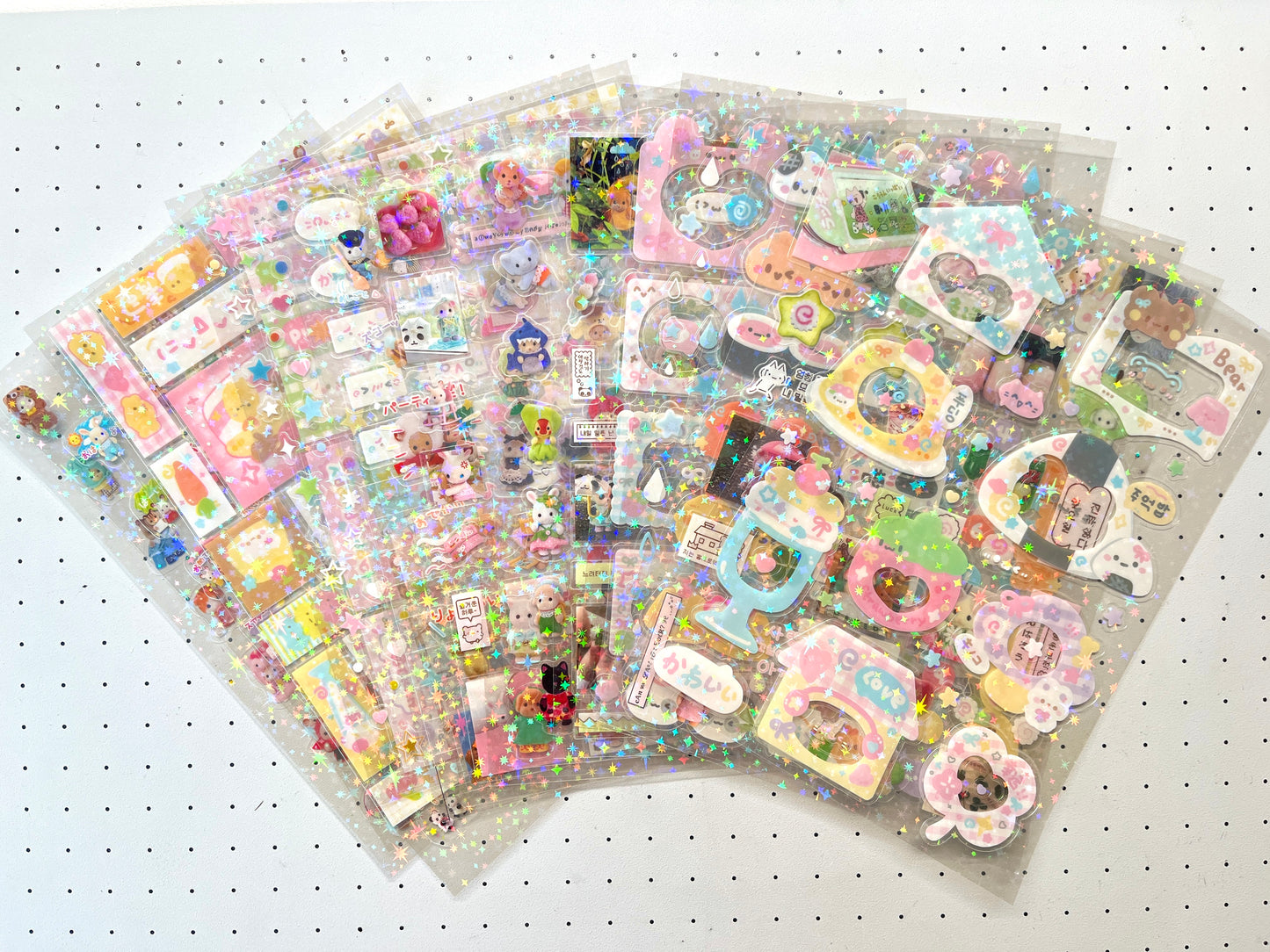 32 Sheets  Non Repeating Laser Star Stickers