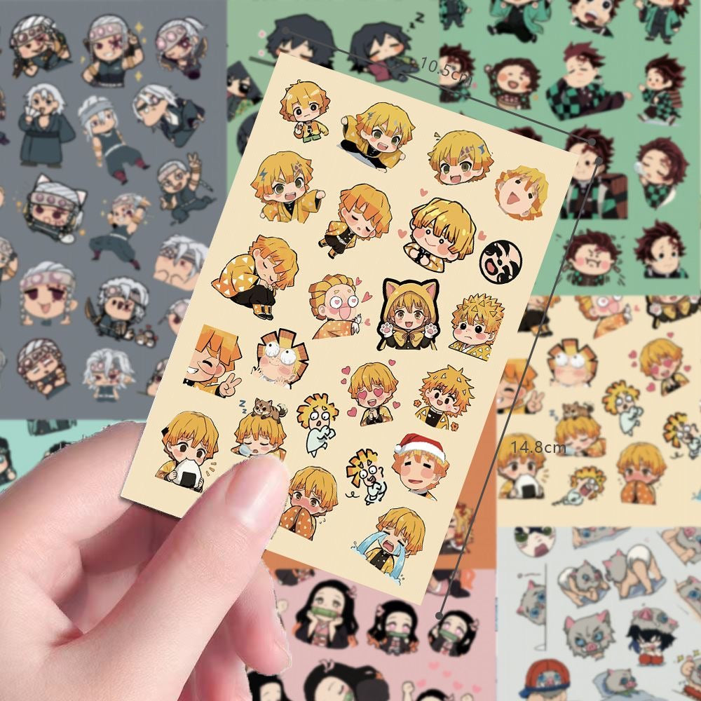8 Sheets Chibi Demon Slayer Stickers