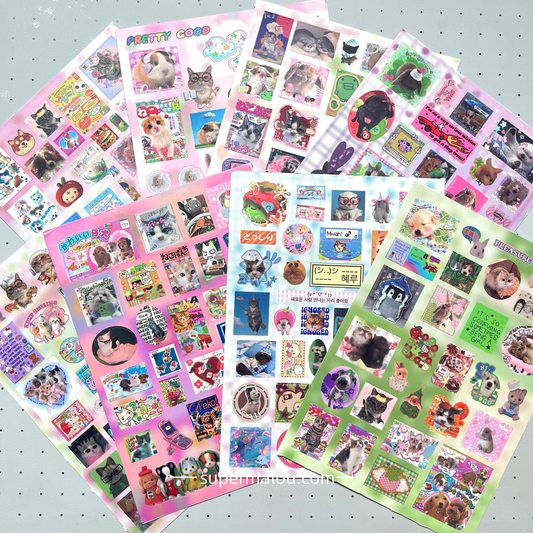 8 Sheets Retro Style Japanese Small Animals Stickers