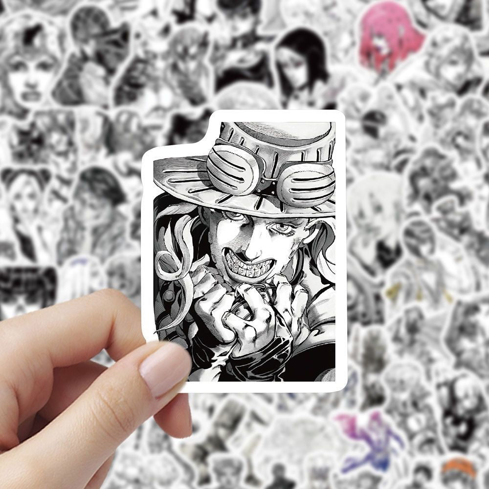 100Pcs Jojo's Bizarre Adventure Black And White Stickers B