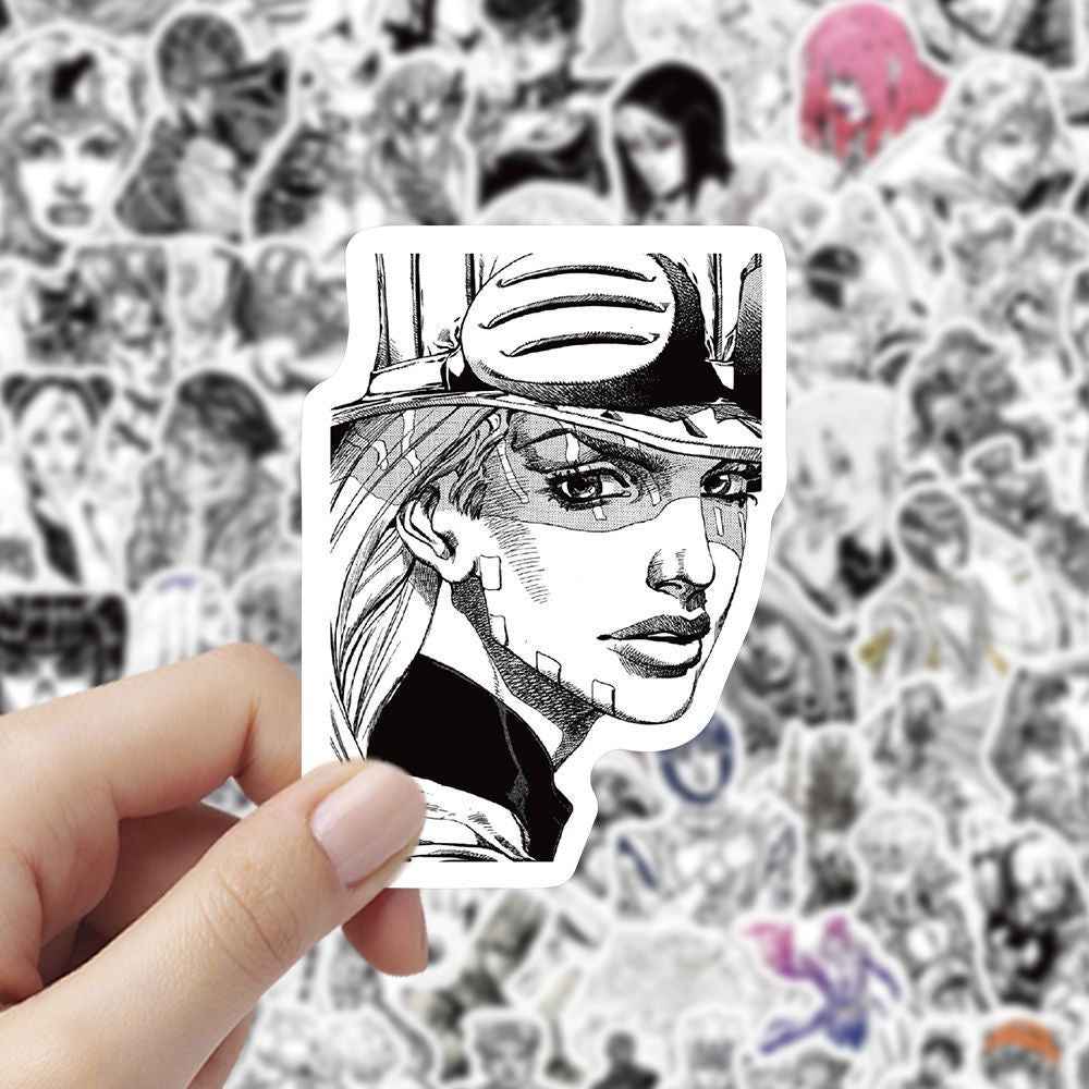 100Pcs Jojo's Bizarre Adventure Black And White Stickers B