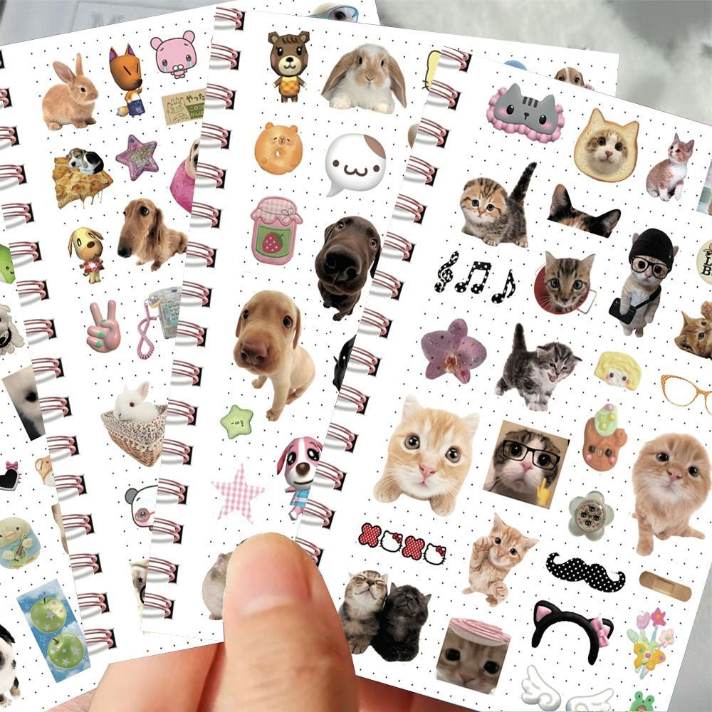 8 Sheets Of Cute Pet Close-up Stickers For Diary