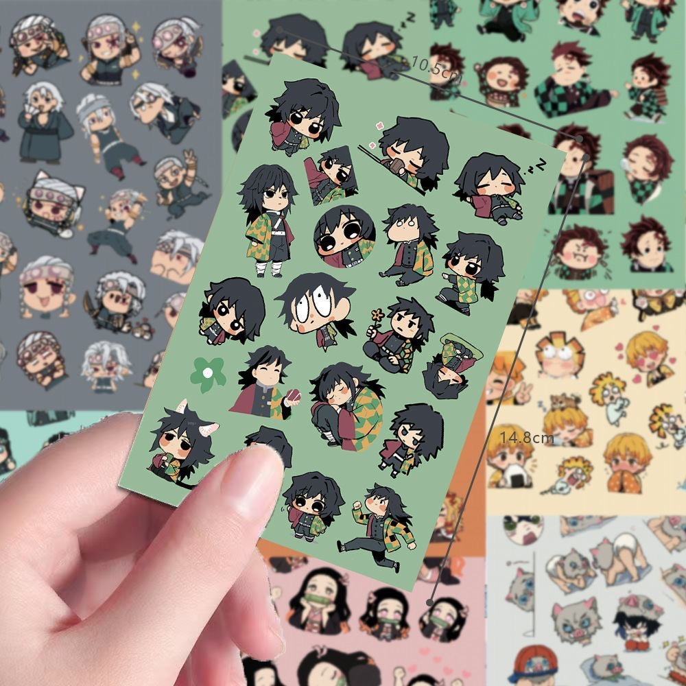 8 Sheets Chibi Demon Slayer Stickers