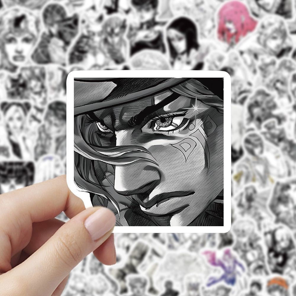 100Pcs Jojo's Bizarre Adventure Black And White Stickers B