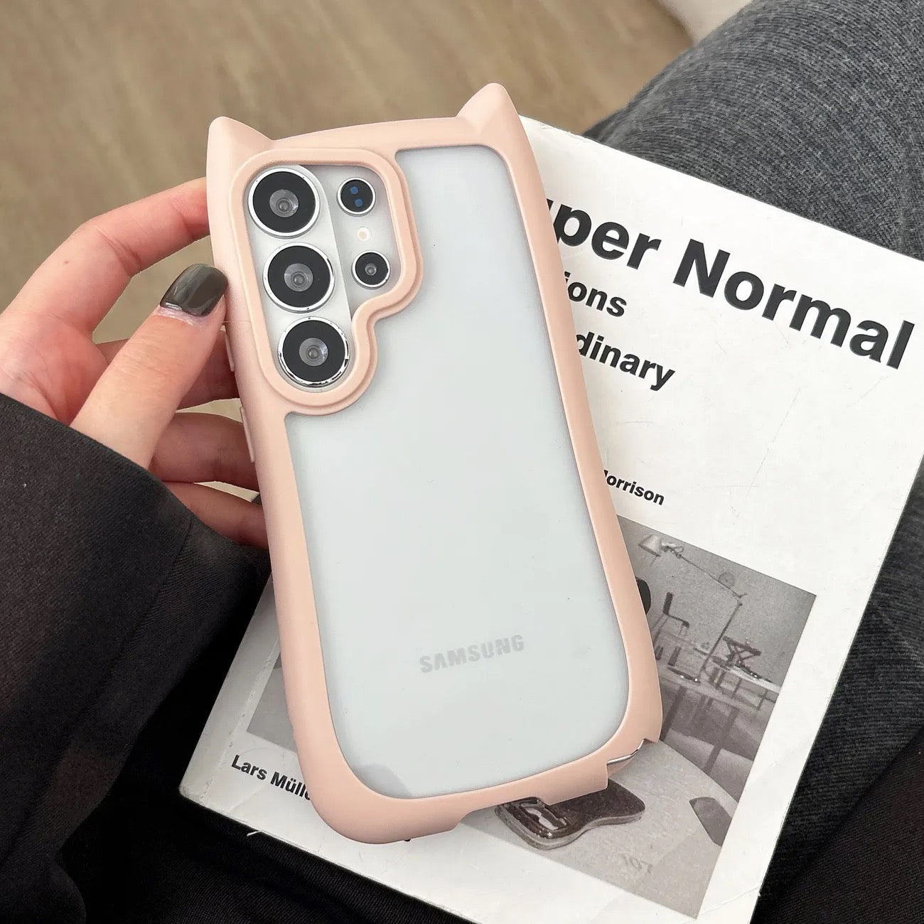 Colorful Border Cat Ear DIY Samsung Clear (MagSafe) Case