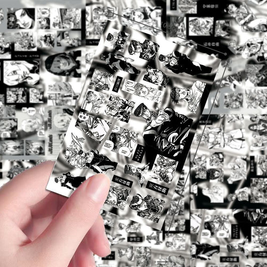8 Sheets ‌JoJo's Bizarre Adventure Black And White Stickers