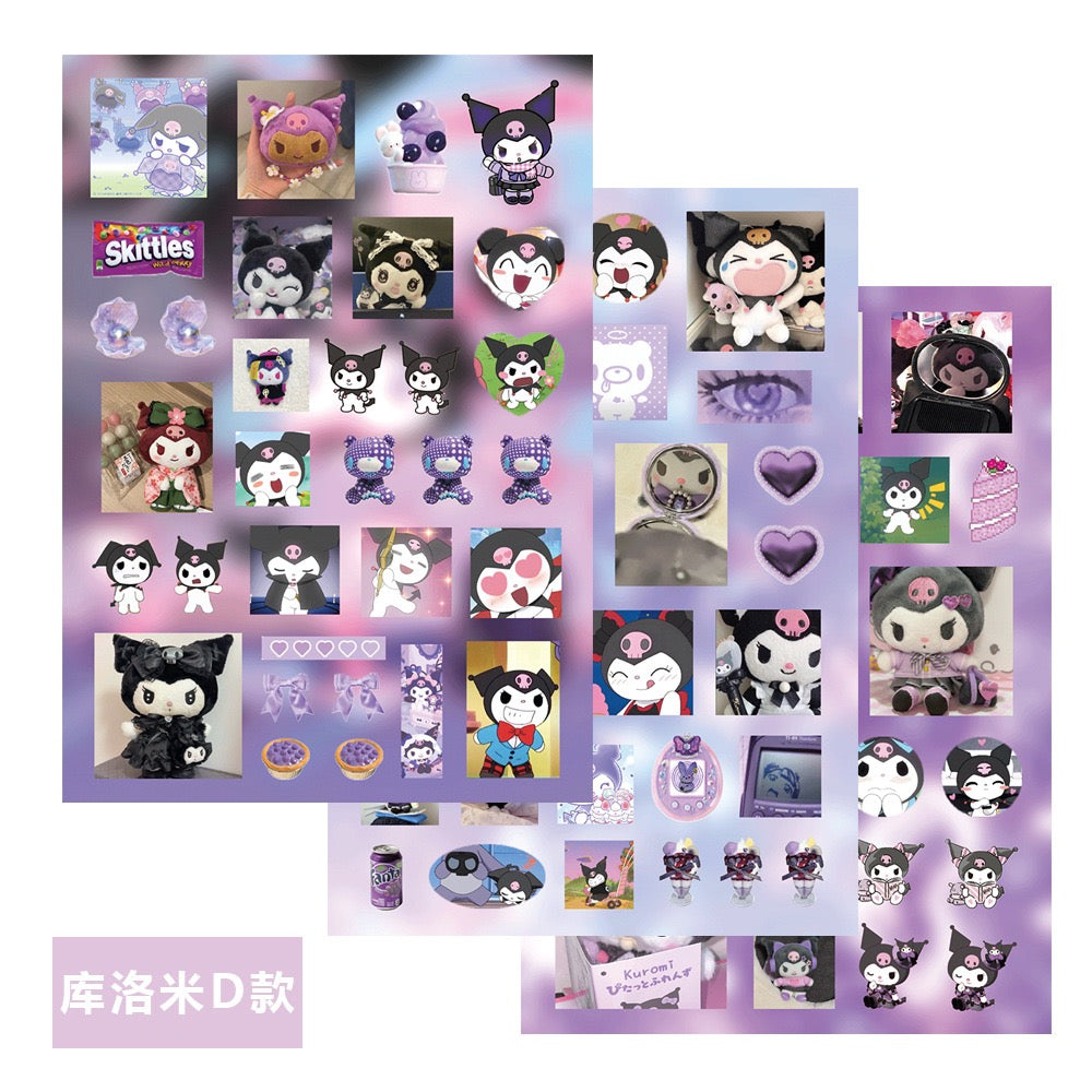 8 Sheets Kuromi Stickers D