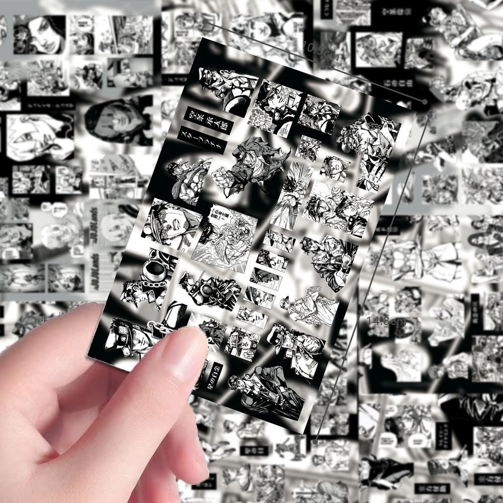 8 Sheets ‌JoJo's Bizarre Adventure Black And White Stickers