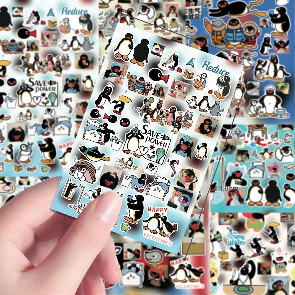 8 Sheets Pingu Stickers
