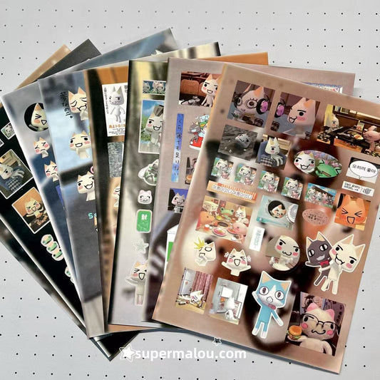 8 Sheets Toro Cat Stickers