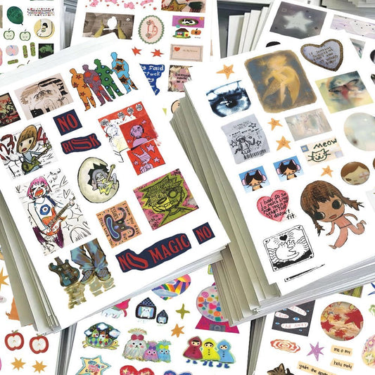 8 Sheets Vintage Dreamcore Chaotic Style Stickers