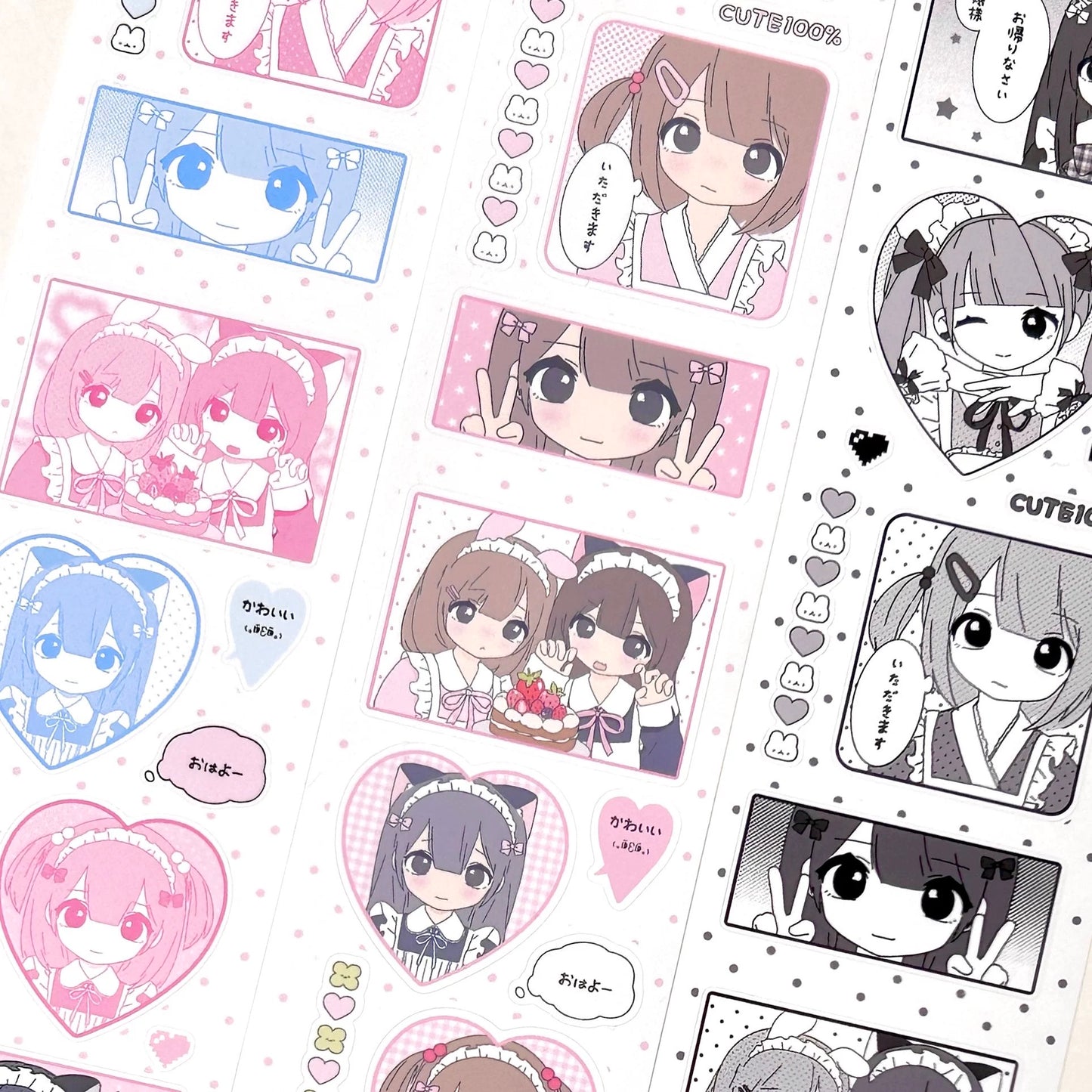 【Limited Edition】 13.78inches Maid Cafe Sticker Roll