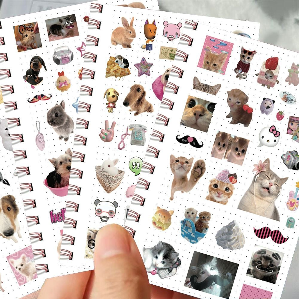 8 Sheets Of Cute Pet Close-up Stickers For Diary