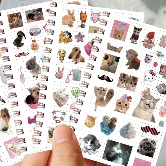 8 Sheets Of Cute Pet Close-up Stickers For Diary