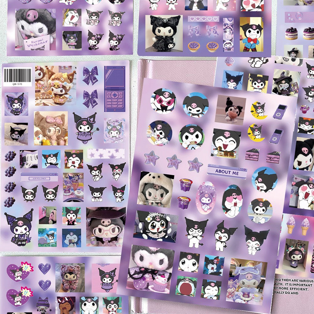 8 Sheets Kuromi Stickers D