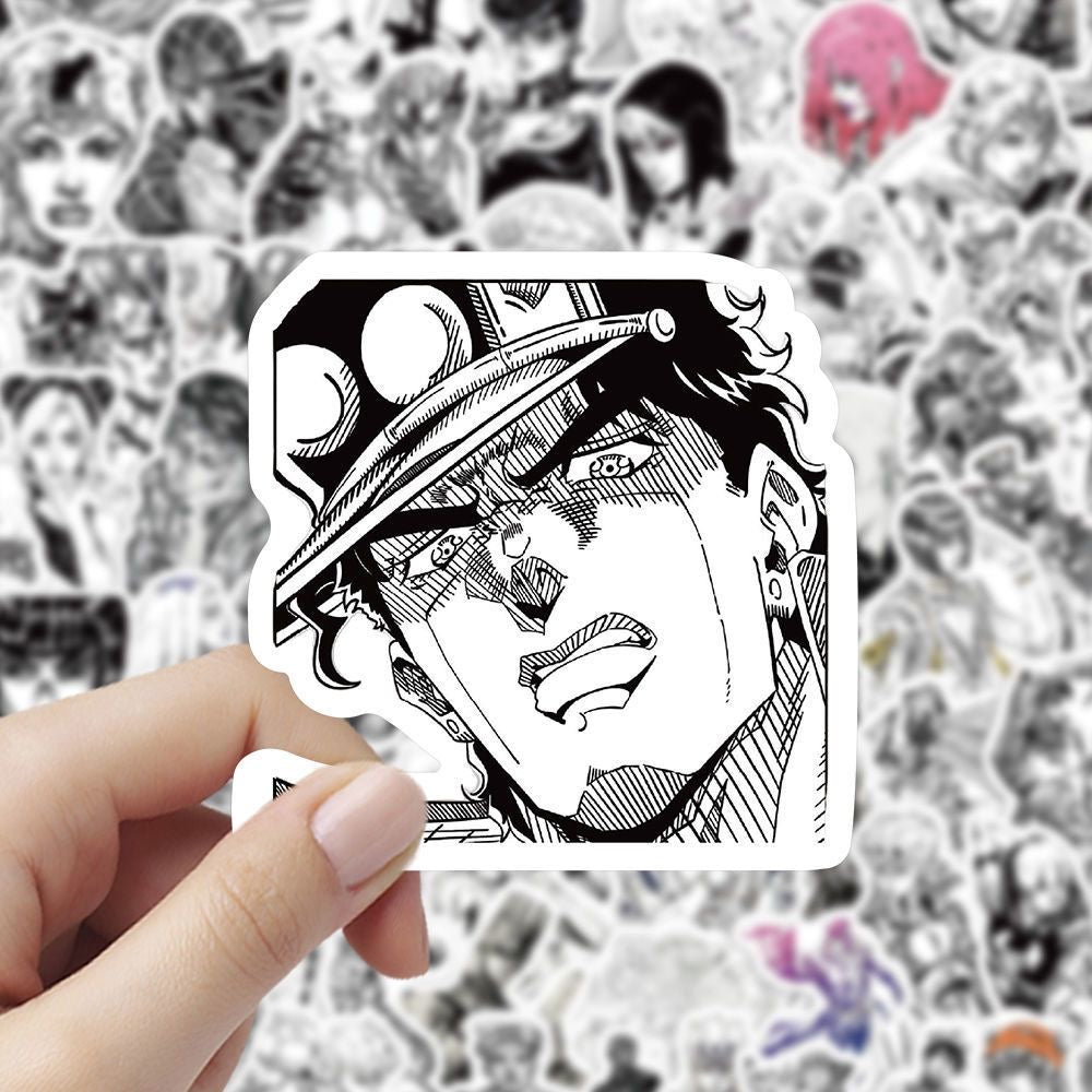 100Pcs Jojo's Bizarre Adventure Black And White Stickers B
