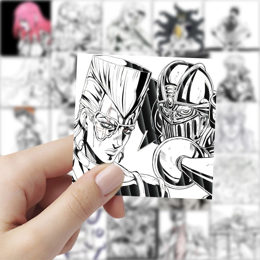 59Pcs Jojo's Bizarre Adventure Black And White Stickers A
