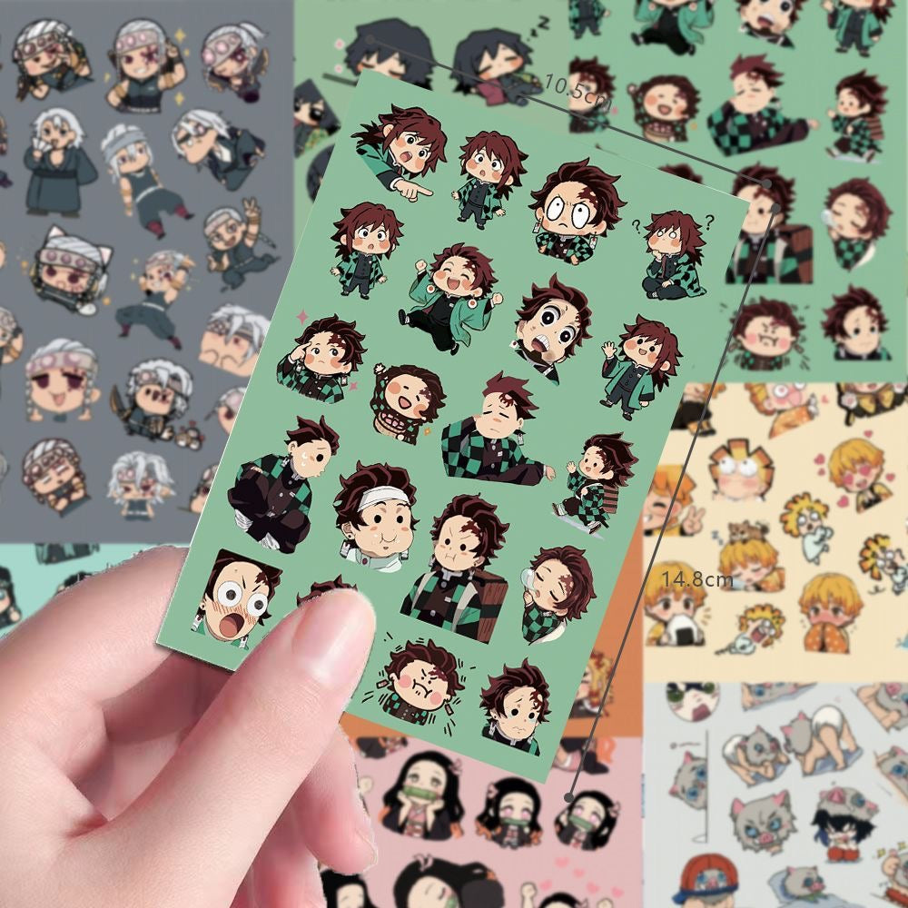 8 Sheets Chibi Demon Slayer Stickers